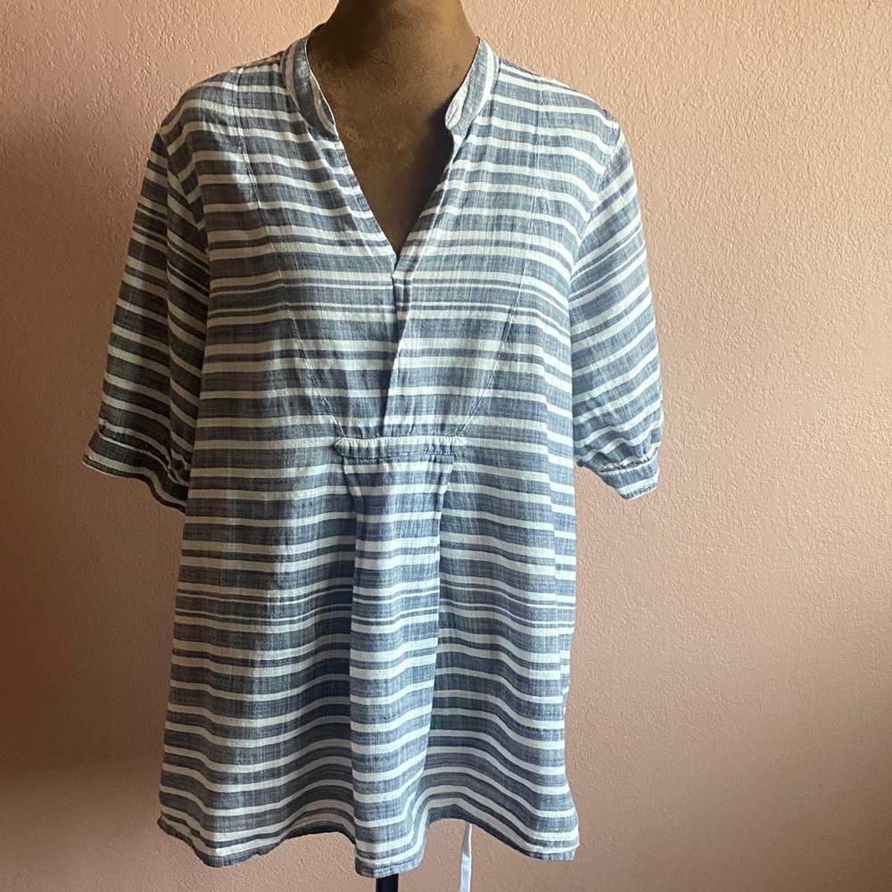 J. CREW Navy and White Striped Top